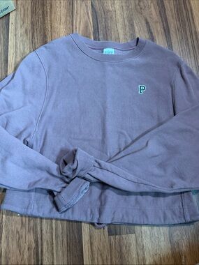 PINK Victoria's Secret Mauve Crewneck Sweatshirt with Teal P Logo